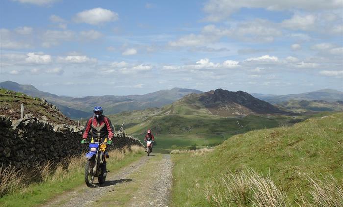 Trail motorcycles in Snowdonia